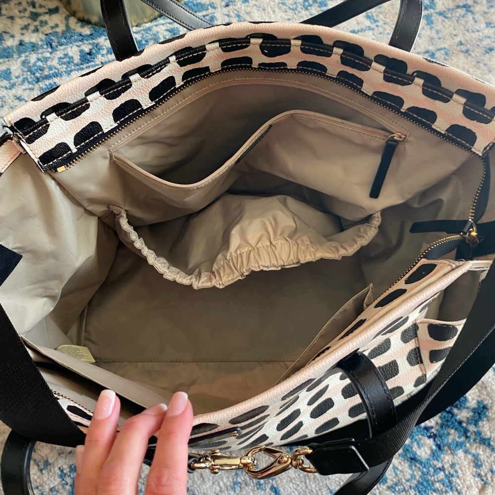kate spade ♠️ new york Kaylie Diaper Bag Pink Black White - Picture 12 of 15